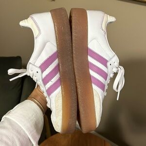 SIZE 7: Womens Adidas Original Sambae Purple/Off White/White